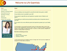 Tablet Screenshot of lifeessentialscoaching.com